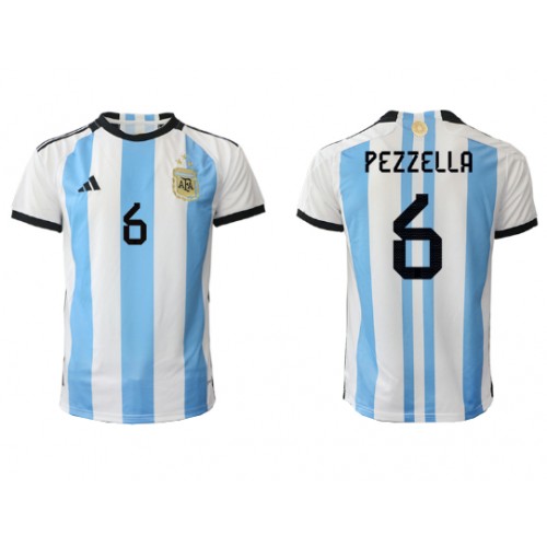 Argentina German Pezzella #6 Replica Home Shirt World Cup 2022 Short Sleeve